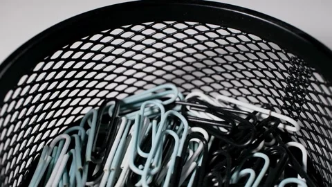 Paper Clips Dolly Pull Macro Office Supplies Video Stock Footage 333718279