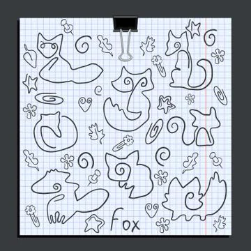 Paper clips in the form of a fox Stock Illustration