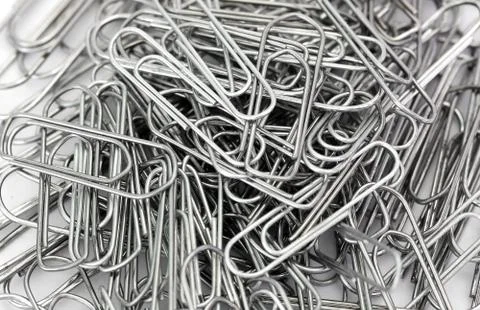 Paper clips macro closeup Stock Photos