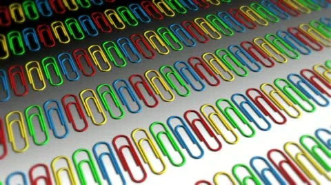 Paper Clips in Rows - Paperclips 03 (HD) Stock Footage 20504134