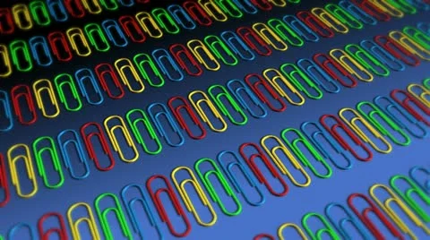 Paper Clips in Rows - Paperclips 05 (HD) Stock Footage 20503627