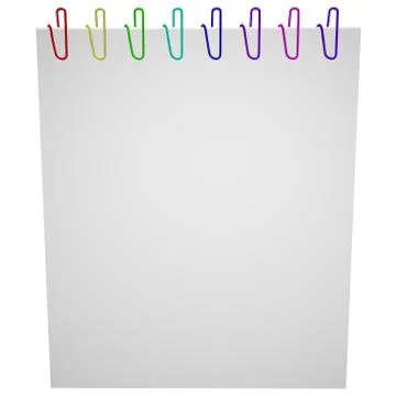 Paper clips on a white background Stock Illustration