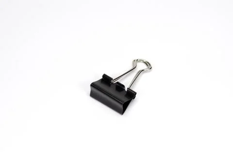 Paper clips on white background. 스톡 사진