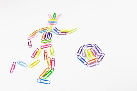 Paper clips on white background Stock Photos
