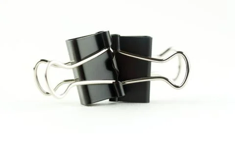 Paper clips on a white background Stock Photos