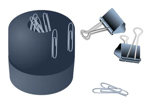Paper clips on white Stock Illustration