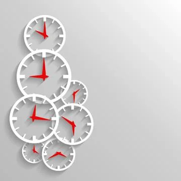 Paper clock abstract background, poster or flyer template Illustrazione stock