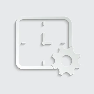 Paper clock - black vector icon, clock setting icon. time icon Stock Illustration