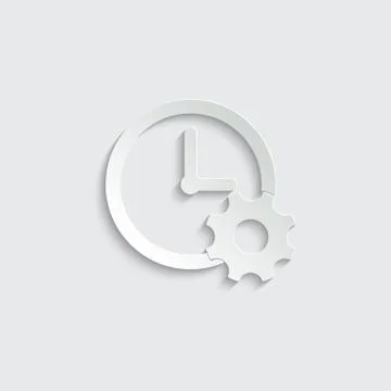 Paper clock - black vector icon, clock setting icon. time icon Stock Illustration