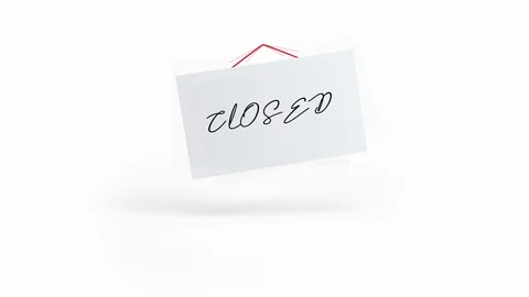 Paper "CLOSED" paper plane animation 4K Stock Footage 102911345