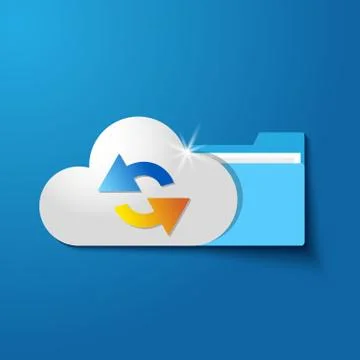 Paper cloud folder files Stock Illustration