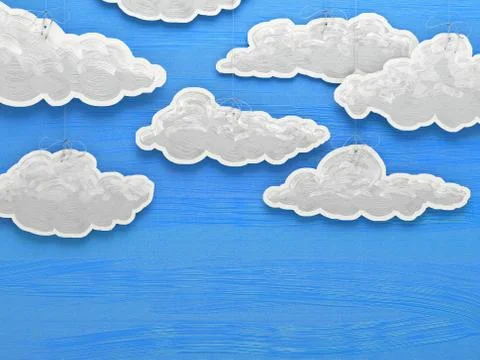 Paper cloud sky Stock Illustration