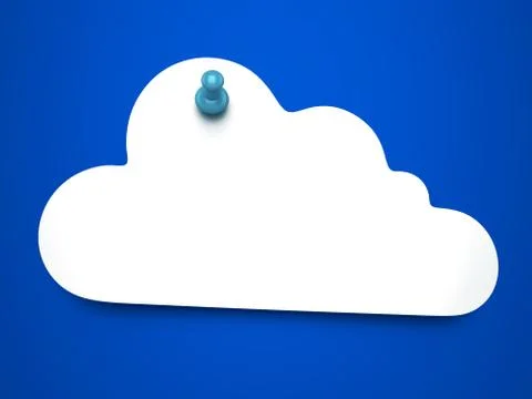 Paper cloud sky with a pin Stock Illustration