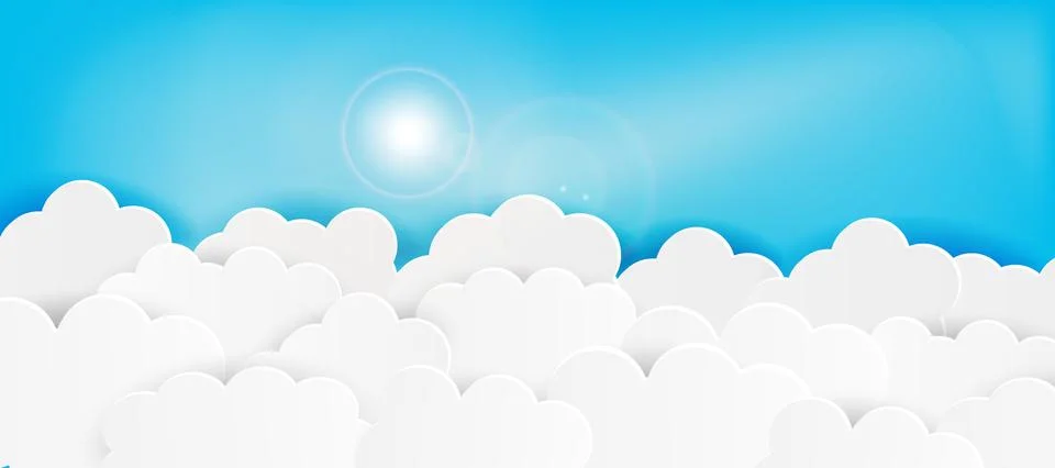 Paper clouds background Stock Illustration