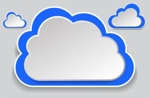 Paper clouds on a blue background. Eps 10. Stock Illustration