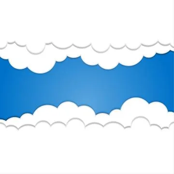 Paper clouds on a blue background. Eps 10. Stock Illustration
