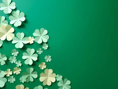 Paper clover border Stock Photos