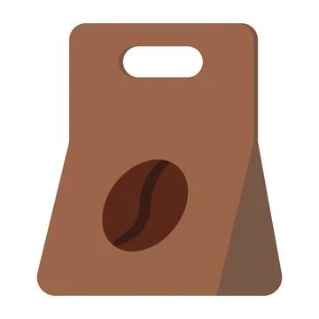 Paper coffee bag in solid cartoon style 스톡 일러스트