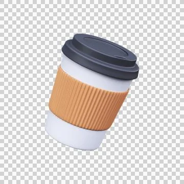 Paper coffee cup, 3d render. Stock Illustration