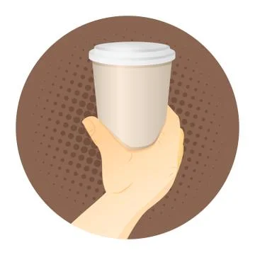 Paper Coffee Cup in Hand Stock Illustration