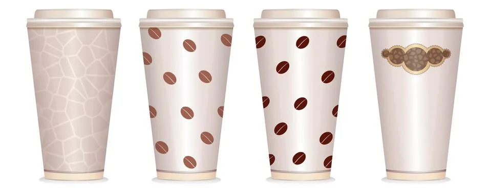 Paper coffee cup set. Vector EPS10 illustration Stockillustratie