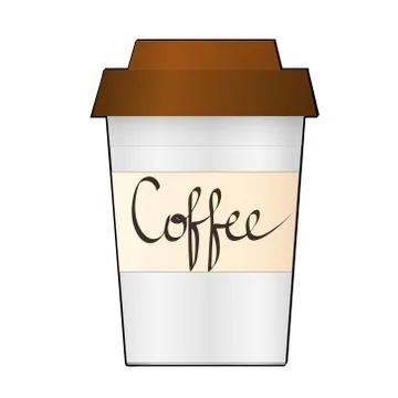 Paper Coffee Cup on white background. Collection Coffee Cup Mockup. Vector Il Stock Illustration