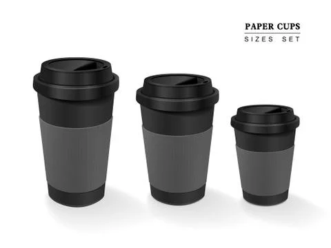 Paper coffee cups set Stock Illustration