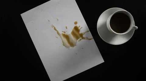 Paper with coffee spilled on it Stock-Fotos