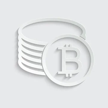 Paper coins icon vector. bitcoin coins  symbol 库存插图