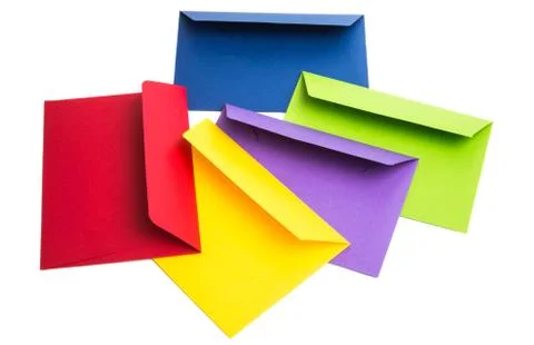 Paper colored envelopes isolated Stock Photos