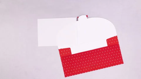 Paper come out of envelope and gift appear for valentine's day stop motion 스톡 동영상 146566542