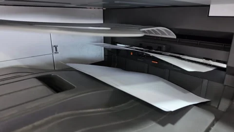 The paper that comes out of the printer. Stock Footage 330273280