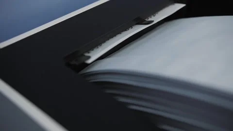 Paper coming out of printer Stock Footage 301409293