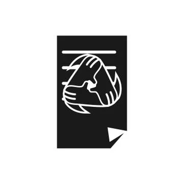 Paper Commitment Teamwork Together Black Logo 库存插图