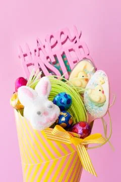 Paper cone with sweets Stock Photos