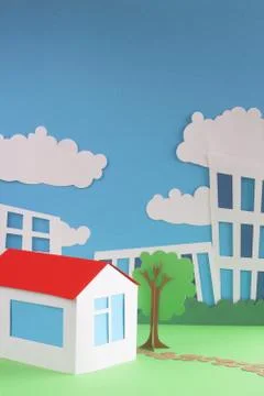 Paper cottage Stock Photos