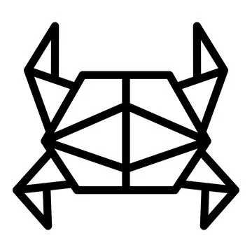 Paper crab icon outline vector. Origami animal Illustrazione stock