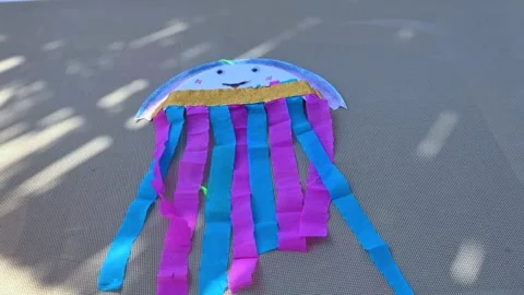 Paper crafts. Child making paper crafts. Stock Footage 340470053