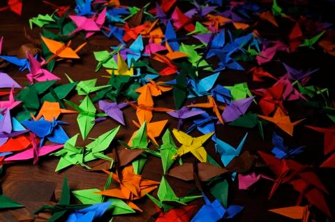 Paper cranes Stock Photos