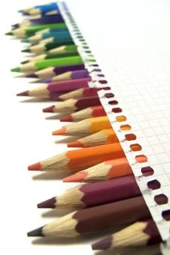 Paper, crayons, back to school Stock Photos