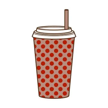 Paper cup for coffee with a dotted pattern. Coffee to go. Vector illustration Stock Illustration