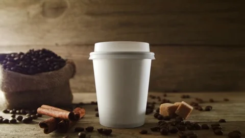 Paper cup of coffee Video stock 83166576