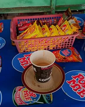 A paper cup of coffee 库存照片