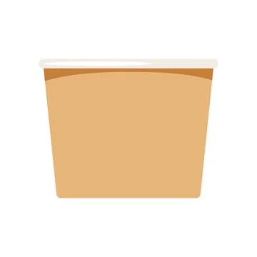 Paper cup container blank for ice cream or takeaway fast food isolated on white Stock Illustration