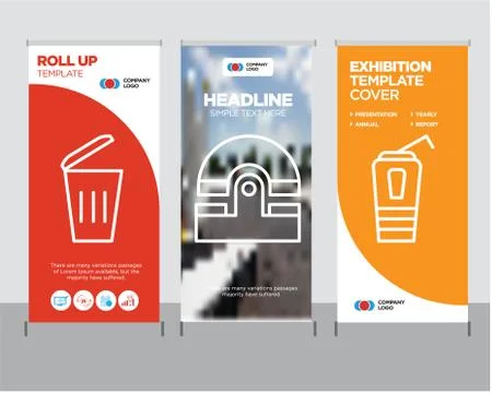 Paper cup with a drinking straw, Old phone, Dustbin roll up Stock Illustration