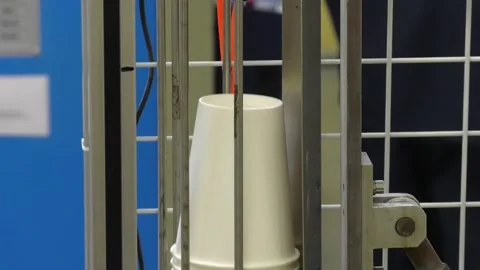 Paper cup machine engaged in industrial production Video stock 249922738