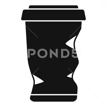 Paper cup recycle icon simple vector. Trash garbage ~ Clip Art #219364759