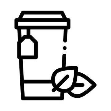 Paper cup of tea icon vector outline illustration 스톡 일러스트