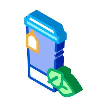 Paper cup of tea isometric icon vector illustration Illustrazione stock