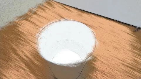 Paper cup with water on the table Stock Illustration